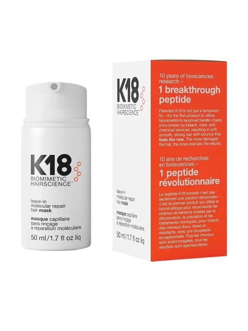 K18 Leave-In Molecular Repair Hair Mask 1.7 oz Hair Treatment Damage Repair USA